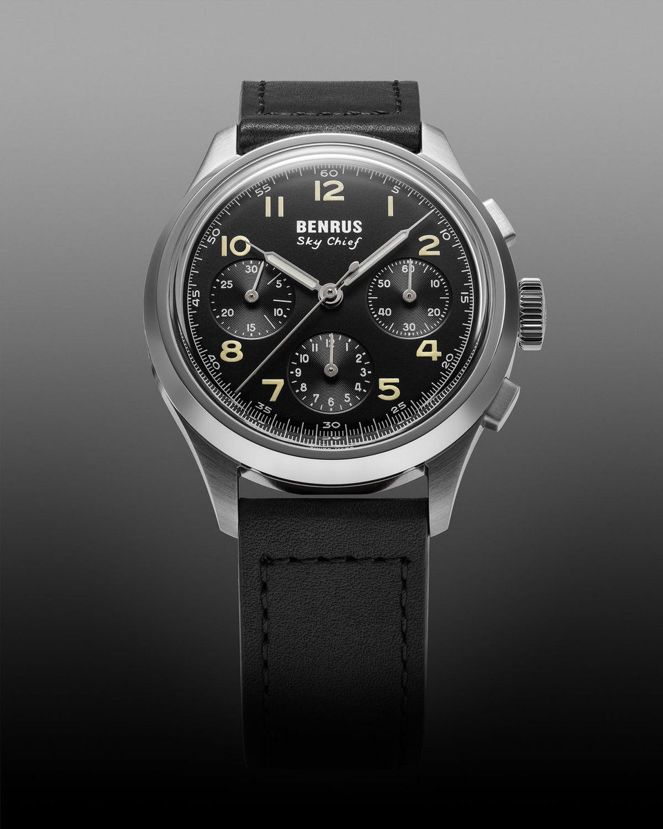 Benrus Sky Chief 36mm pilot chronograph