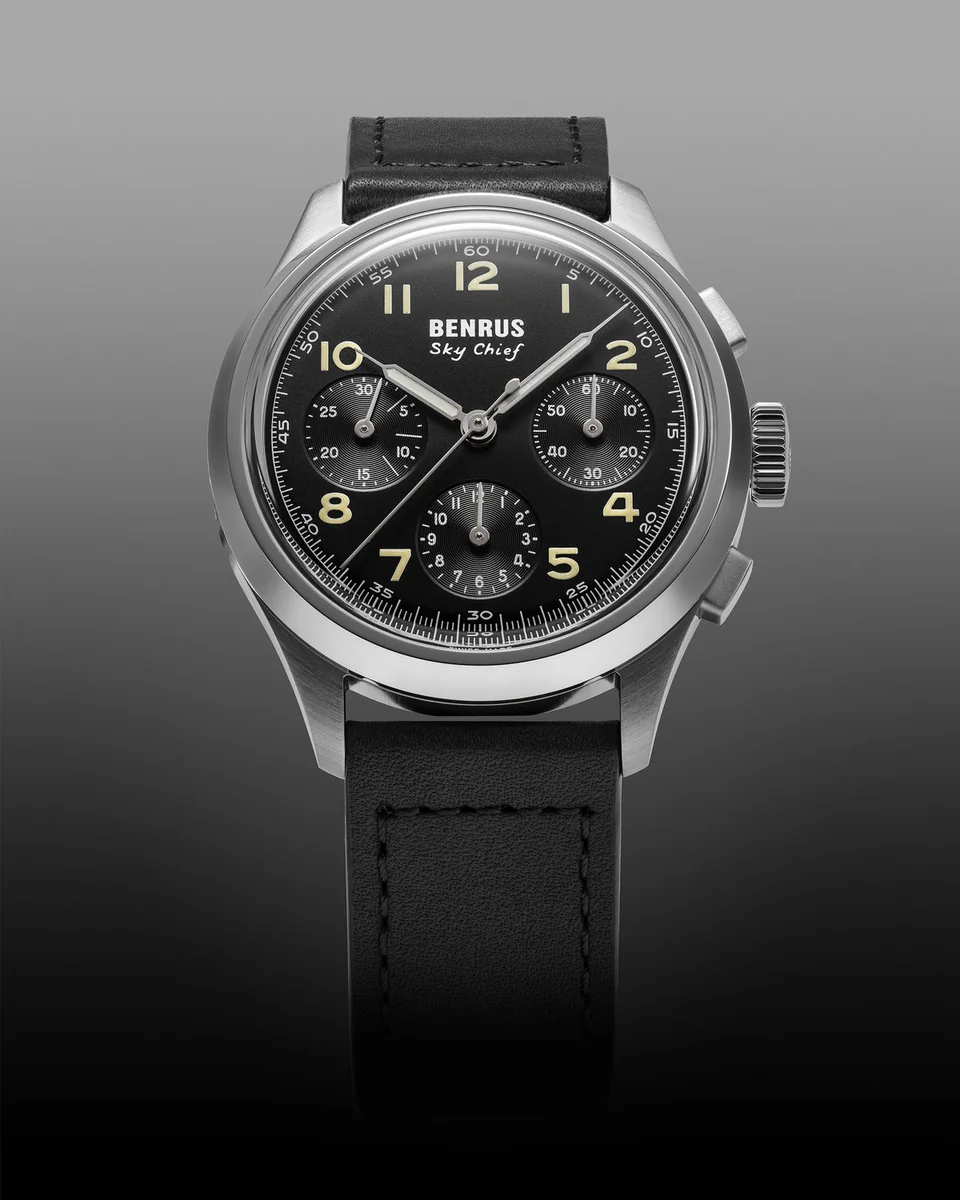 Benrus Sky Chief Stratus Grey SKY-SS-B-036-01 official product photo