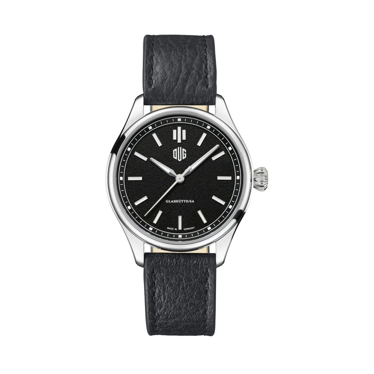 DUG Glashütte Purist 37 Typ 1 Onyx Black on buffalo leather official product photo