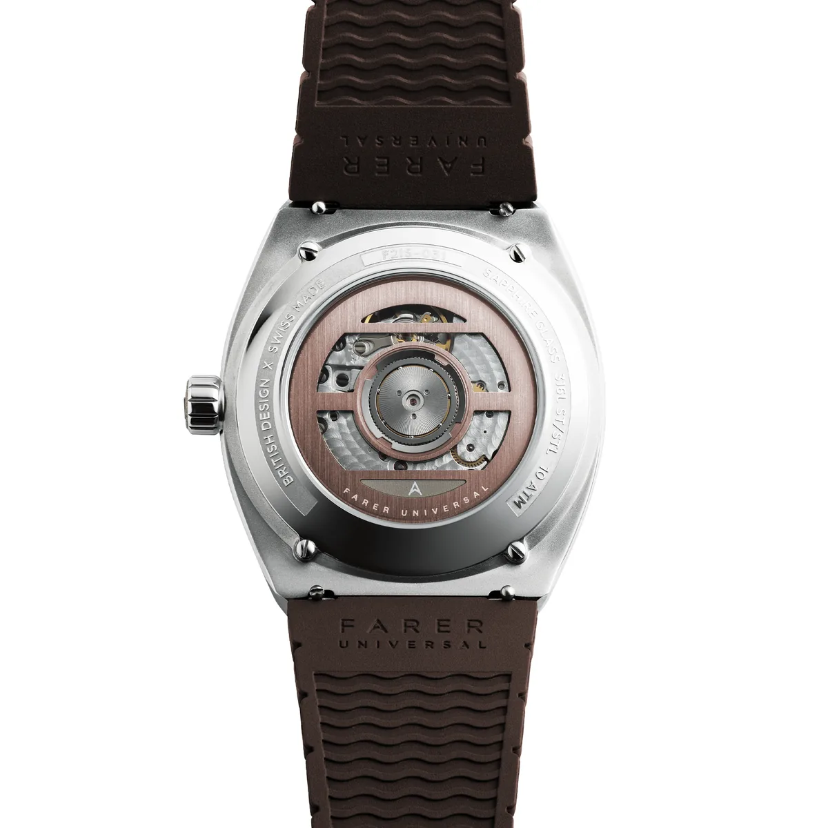Farer Integra Cuprum Eastern Arabic Limited Edition official sapphire caseback packshot