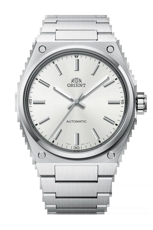 Orient Flusso RA-BB0204S white dial on integrated 316L stainless steel bracelet