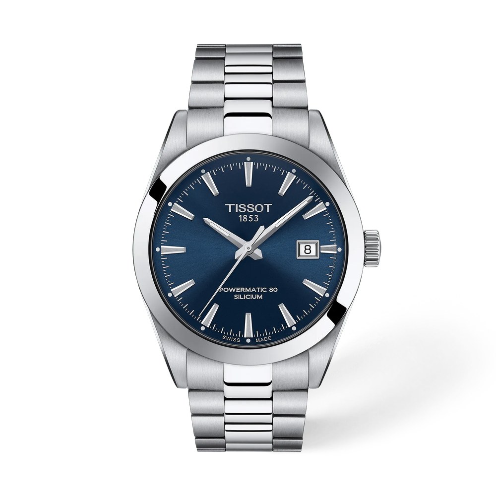Tissot Gentleman 40 mm blue dial on steel bracelet T1274071104100