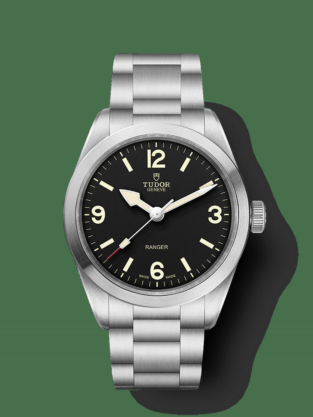 Tudor Ranger 39 M79950-0001 black dial on steel bracelet